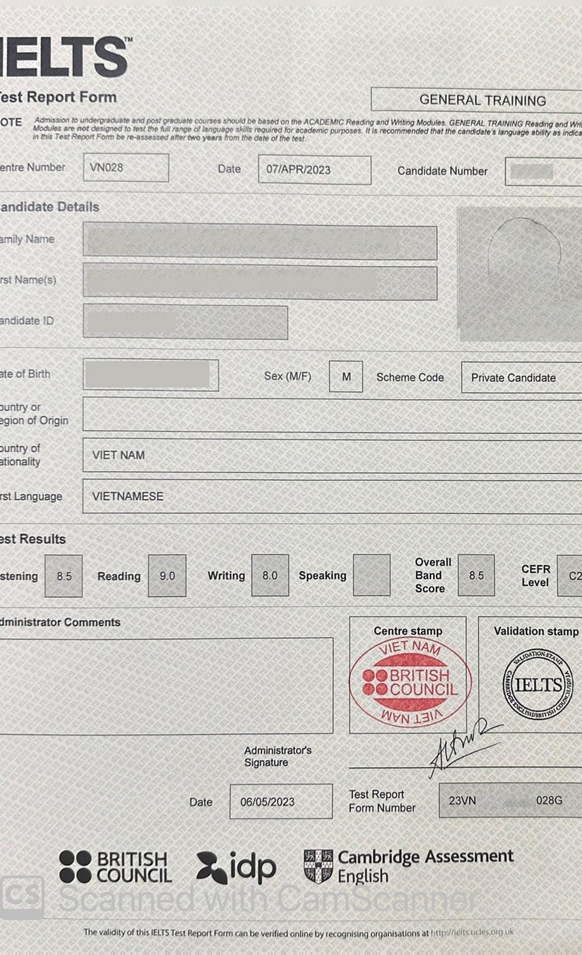 Có được số điểm IELTS General để đậu vào đại học mình mong hay chỉ để định cư là giấc mơ của nhiều người hiện nay. Tuy nhiên, không ai cũng làm được điều ấy, đơn giản vì để đến ngưỡng thành công trong việc học ngôn ngữ như vậy, nói chung, đòi sự kết hợp của "consistency và effective strategies". 

Consistency (noun): sự nhất quán. Đây là yếu tố quan trọng nhất giúp mình tiến bộ từng ngày, điều này rất quan trọng bởi nếu chỉ cần không sử dụng mới vừa học được thì sau một thời gian mọi người sẽ unlearn gần như hơn 50%. Chính vì vậy mà chúng ta cần phải "develop good habits" bằng cách thay đổi từng ngày với một mindset rằng nếu mình phải dành 1-2 tiếng mỗi ngày để học. 

Trong bài viết này mình chỉ có thể cung cấp cho mọi người về yếu tố thứ hai "effective strategies" (noun). 

-------
Listening: Academic và General sử dụng chung bài test Listening. Thường thì những ai đã có khả năng nghe tốt rồi sẽ không cần luyện quá nhiều đề vẫn có thể thi được điểm cao. Còn những ai phải luyện thì mình khuyến nghị theo cách sau:

- Đọc transcripts: xác định và tra nghĩa những cụm từ mình không biết. Để ý những idioms hoặc phrasal verbs vì những thứ này có thể gây rối. Phải hiểu được nghĩa của những cụm ấy thì mới hiểu được nghĩ của cả câu. 
- Làm bài và áp dụng và chiến thuật và tips bên dưới
- Dò đáp án và đọc lại transcripts để xem coi tại mình sai. 
- Lặp lại quá trình này sau 2-3 tuần

--------
* Part 1: 

- Tập nhận diện được các bẫy được đặt ra trong bài, bằng cách nghe những sign posting như: But, However, On Second Thoughts, Actually, In fact, Although, Then again, Instead. Những bẫy này được đặt ra để phân loại thí sinh yếu.
- Master được phần spelling của tên, postal code, telephone number, email, website domain. Phần này mọi người có thể làm thuần thục bằng cách lên youtube search "IELTS Spelling Practice". Trên đó có rất nhiều exercise để luyện phần này, và hãy làm nhiều nhất có thể. 
- Một phần khác là bẫy phần số nhiều và số ít. Hãy nhận diện những bẫy này bằng cách đọc ngữ cảnh trong câu, và đoán xem danh từ cần điền có thể có số nhiều được không.

=> Practice: Hầu như ta không cần extra practice cho phần 1 này ngoài bộ Cam 10-18. 

* Part 2: Thường thì bao gồm dạng multiple choice, matching hoặc map
- Chiến thuật chung cho phần MCQ là phân biệt được sự khác nhau giữa các đáp án. Những đáp án nhiều chữ thường có một số chữ giống nhau, hãy liếc mắt nhanh đọc những chữ khác nhau để nhận ra sự khác biệt và nhớ trong đầu. 
- Matching: đọc nhanh các lựa chọn của 2 cột và nghĩ về các lựa chọn ấy có thể được paraphrase như thế nào. Đừng mong đợi băng sẽ nói y chang cho bạn chọn. Trong lúc nghe thì nên take notes khi có thể, điều này rất quan trọng vì rất nhiều sẽ không thể nhìn kịp nào đáp án nào là đáp án đúng, đặc biệt là khi có quá nhiều lựa chọn dài thòng lòng. 
- Map: Xác định đâu là bridge, roundabout, phương hướng, xem tên đường, tên phòng trước khi băng chạy. 

* Part 3: Chiến thuật cũng khá giống part 2. Tuy nhiên, những câu multiple choice thì cần chú ý những điểm sau
- Phải phân biệt được: tên nào là nhân vật nam, tên nào là nhân vật nữ, đâu là professor hay tutor. 
- Đặc biệt chú ý những từ đầu dòng để xem coi liệu nhân vật nam, nhân vật nữ hay cả hai đều đồng tình hay phản đối, ngạc nhiên, hoặc thất vọng vì điều gì đó.

=> Practice cho phần 3: Phần này là thường là discussion mang tính học thuật và đòi hỏi người nghe phải follow được nội dung của cuộc trò chuyện. Nên cách tốt nhất để luyện tập phần này là nghe những cuộc debates trên youtube, hoặc 1 talkshow nào đó. Khi nghe nên tập trung theo dõi ý kiến của từng người: xem họ đang agree, disagree hay cảm thấy shock. 

* Part 4: Đây có thể nói là một trong những phần dễ nhất của bài, chỉ sau part 1. 
- Vấn đề quan trọng part 4 nằm ở TỪ VỰNG HỌC THUẬT. Nếu bạn biết nhiều từ vựng thì khả năng thành công của bạn ở phần này càng cao. 
- Những từ vựng trong phần này có thể được tích góp từ việc nghe những formal topics như trên TED Talk, Infographic Show, What If, 
- Part 4 này thường có traps về số nhiều và số ít nên chiến thuật nhận diện cũng phải dựa theo context và nghe thật kỹ. Có những khi đáp án sẽ bao gồm cả uncountable noun và plural noun. Điều này hoàn toàn bình thường. 

Nguồn mình thường dùng để để luyện đề listening:
- https://study4.com/tests/ielts/?term=listening
=> Nếu luyện đề thì chỉ nên luyện từ Cam 11->18, những số cũ đã quá lâu đời và không còn phù hợp với đề thi hiện tại nữa.

------
Reading: Khác với Academic Reading, General Reading yêu cầu khá ít về mặt nền tảng từ vựng, đặc biệt là ở Passage 1 & 2. Tuy nhiên, thang điểm của GT Reading yêu cầu cao hơn Academic rất nhiều, ví dụ như đúng 30 câu trong GT Reading chỉ được 6 thay vì 7 như trong Academic.

Passage 1: Thường là matching information và T/F/NG hoặc điền từ. Mình chưa thấy phần này có multiple choice hay matching người với thông tin bao giờ. 
- Những paragraph trong phần này thường rất ngắn, minimum là 1 câu và maximum là khoảng 3 câu thôi, và trong mỗi câu cũng không có nhiều từ học thuật, nên mọi người hãy đọc càng kỹ càng tốt nhé. Make sure rằng mình không được sai câu nào trong phần này. 
- Nếu không biết từ vựng nào thì hãy tra nghĩa của chúng sau khi làm xong để hiểu rõ hơn. 
- T/F/NG: Cái này thì nhiều người nói rồi, nhưng thường thì Passage 1 GT rất hiếm khi lộn giữa lựa chọn F và NG nếu bạn follow đúng technique. Dữ kiện A trong bài có contradict với B trong câu hỏi với cùng 1 không-thời gian hay không? If yes, False; Else, true hoặc not given. 

Passage 2: Thường là matching heading hoặc/và điền từ. 
- Matching Heading này cũng khác với MH bên Academic Passage 2/3 lắm. Khác ở chỗ là thường mình đọc vào là biết ngay đoạn A hay B gì đó nói gì ngay và mình có thể tóm gọn nội dung của đoạn đó bằng vài từ một cách dễ dàng. 
- Điền từ: Xem xét context, số lượng từ cần điền, dự đoán về từ cần điền và đọc văn bản. 

Passage 3: Phần này giống y chang passage 3 bên Academic với dạng câu hỏi chủ yếu là MCQ, T/F/NG, Matching Info. Mình thi 2 lần và không thấy phần này có điền từ. 
- Phần này chỉ có thể luyện như academic reading thôi chứ không có gì khác biệt. 

Mọi người nên aim đúng toàn bộ 27 câu đầu của passage 1 và 2 và đây là những đoạn rất dễ. Sau đó mình có thể sai một vài câu (maximum 3 câu) ở passage 3 để điểm lúc nào cũng tầm 8.0 trở lên nhé.

Nguồn mình thường dùng để để luyện đề reading:
- https://study4.com/tests/ielts-general/
=> Nếu luyện đề thì chỉ nên luyện từ Cam 11->18, những số cũ đã quá lâu đời và không còn phù hợp với đề thi hiện tại nữa.

------
Writing:
* Task 1: Viết một lá thư 
- Nếu như trong Academic Writing Task 1, overview là cực quan trọng và quyết định mình có được 7 TA hay không thì bên GT Task 1 là tone. Nếu tone không phù hợp rất dễ bị 5 TA. 
- Thế nên, việc đầu tiên khi nhận đề writing task 1 là phải xác định xem mình đang viết thư cho ai và xác định độ formality của lá thư của mình. 

Nếu đó là city council hay school administrator thì mình phải viết dạng formal. 
Nếu đó là teacher hay manager thì mình có thể dùng  formal hoặc semi-formal.
Nếu đó là bạn bè thì mình nên viết theo informal.

Cách viết từng dạng đó như thế nào thì mình đã đăng khá nhiều trên trang của mình rồi. Và các bạn có thể tham khảo tại:
- https://www.facebook.com/photo/?fbid=597263545272702
- https://www.facebook.com/TheTimBlack/posts/pfbid0329XRbTnpMBCpVuiy8fYaWygxqsHTZTVVhRJN41gcAPp1EKVuD31GJgymwYnvEbLTl
- https://www.facebook.com/TheTimBlack/posts/pfbid0341eGa6yhS9bRY9SJoMs5RcaNnqWEY87LiiUe82vs2ncf7kgsGiyow7m98tJvwBSFl

1 tip nữa là ChatGPT viết letter task 1 rất tốt, mọi người nên học cách sử dụng nó để viết bài mẫu, lên ý tưởng hoặc học từ vựng. 

* Task 2: Phần này chủ yếu dựa vào khả năng tư duy phản biện, sự trưởng thành của mỗi người và sự linh hoạt trong ngôn ngữ thôi. 
- Muốn có được lượng idea nhiều thì cần phải đọc nhiều sample essays hoặc các bài báo trên mạng. 
- Tuy nhiên, mình thường recommend mọi người sử dụng ChatGPT để lên ý tưởng cho một bài viết, giúp viết sample essay hoặc đánh giá bài viết của mình.

Mọi người có thể tham khảo các bài viết và tài liệu về task 2 của mình tại https://www.facebook.com/TheTimBlack/posts/pfbid02viLwPKz9EYu6BLY2j6Sas4xrzK43Jj6MGXvQ4ZYQDpjKRNSWifcjU1BvdAJhUPtjl

------
Speaking: Các bạn có thể đọc riêng bài post của mình cho kỹ năng Speaking ở đây: https://www.facebook.com/TheTimBlack/posts/pfbid08w1cn7u88UPsFp6yQCHwCDzhjuhjsiRGUR7kodgX3EQAW29R9zev1ZPwmyEwQupDl

-----
Tài liệu về Writing và Speaking: 900 WRITING TASKS & UPDATED 1500 SPEAKING QUESTIONS ON NOTION

https://www.facebook.com/TheTimBlack/posts/pfbid05JnJsz2y1y4YRKc8WaYT5NWMDFiKBNWYg7ZCZdx9QGmn5MBPT4R5fYqFY2nYmv5wl

-----